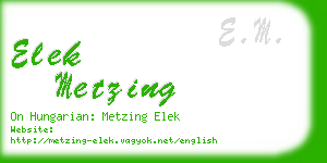 elek metzing business card